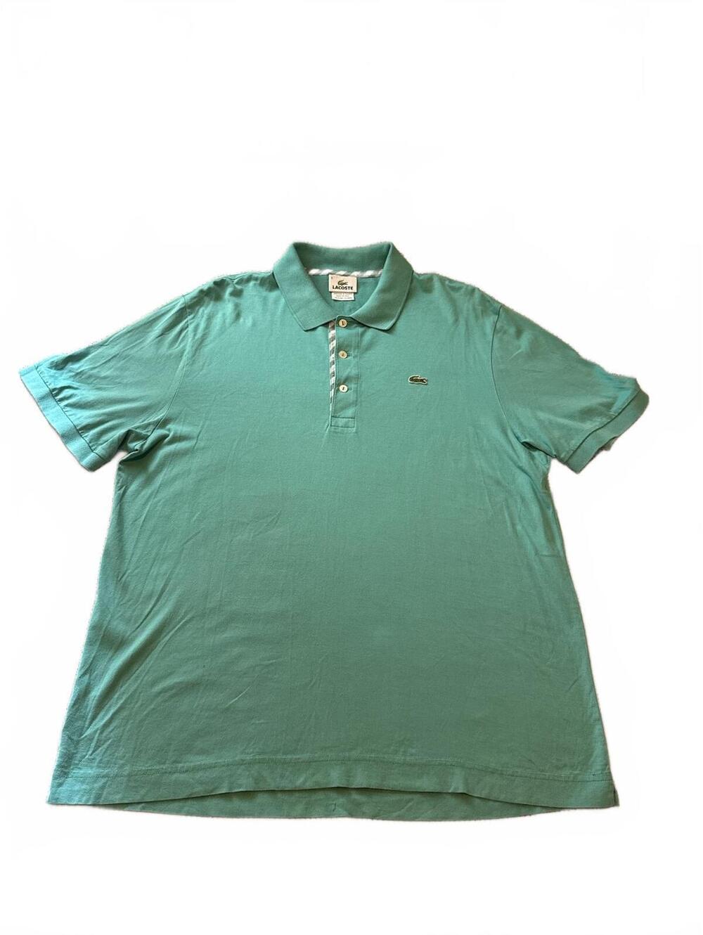 Lacoste Mens Polo Shirt Size 6 XL Light Turquoise Mint Green Pique Cotton 5191L